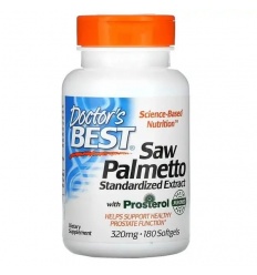 Lekársky najlepší štandardizovaný extrakt Saw Palmetto 320 mg 180 mäkkých gélov