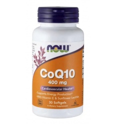NOW FOODS CoQ10 s vitamínom E a slnečnicovým lecitínom 400 mg (kardiovaskulárne zdravie) 30 toboliek