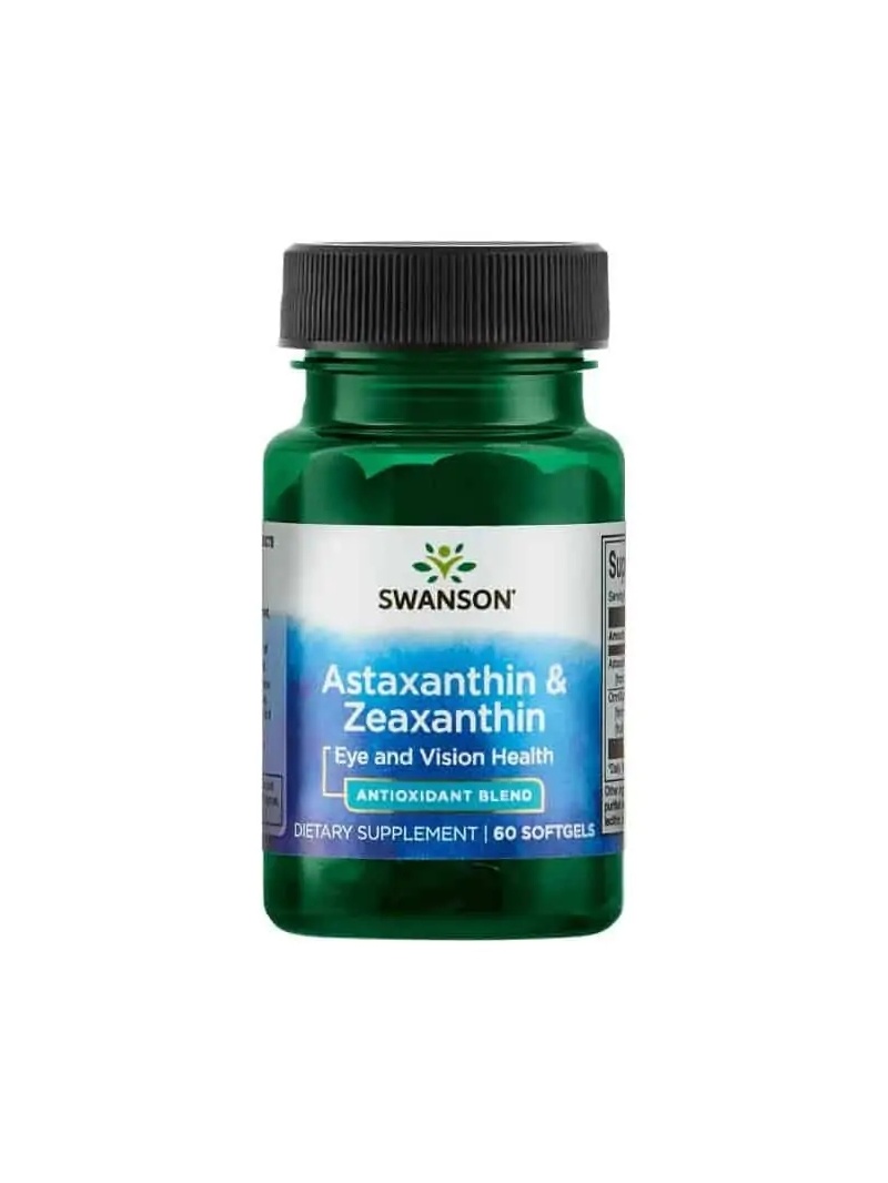 SWANSON Astaxanthin & Zeaxanthin (podpora obrazu a mozgu) 60 mäkkých gélov
