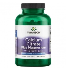 SWANSON Calcium Citrate Plus magnézium (kosti, svaly, kardiovaskulárny systém) 150 kapsúl