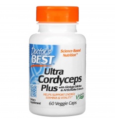 Lekársky najlepší Ultra Cordyceps Plus s Ginkgo Biloba a výťažkami z artičokov (Ultra Cordyceps) 60 vegetariánskych kapsúl