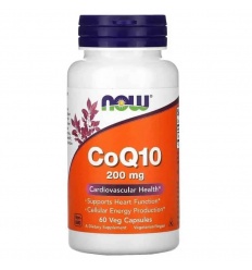 NOW FOODS CoQ10 200 mg (koenzým Q10, kardiovaskulárne zdravie) 60 vegetariánskych kapsúl