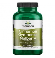 SWANSON Cinnamon Gymnema Mulberry Complex (obehový systém) 120 kapsúl