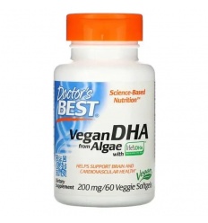Lekárska najlepšia vegánska DHA z rias s Life's DHA 200 mg (DHA z rias s Life's DHA) 60 vegetariánskych mäkkých gélov