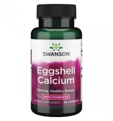 SWANSON Vápnik z vaječných škrupín s vitamínom D-3 60 kapsúl
