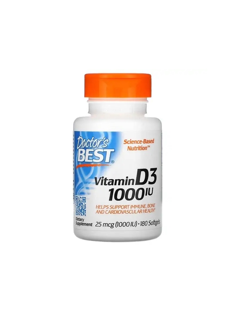 Lekársky najlepší vitamín D3 1000 IU (vitamín D3) 180 mäkkých gélov