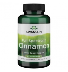 SWANSON Full Spectrum Cinnamon (kardiovaskulárny systém, regulácia glukózy) 180 kapsúl