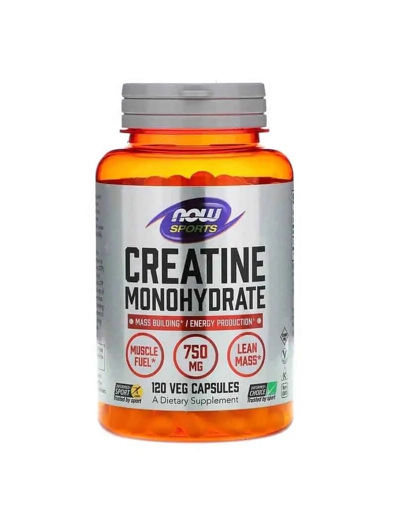 NOW SPORTS Kreatín Monohydrát 750 mg (Kreatín Monohydrát) 120 vegetariánskych kapsúl