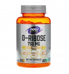 NOW SPORTS D-ribóza 750 mg (D-ribóza, bunková energia) 120 vegetariánskych kapsúl