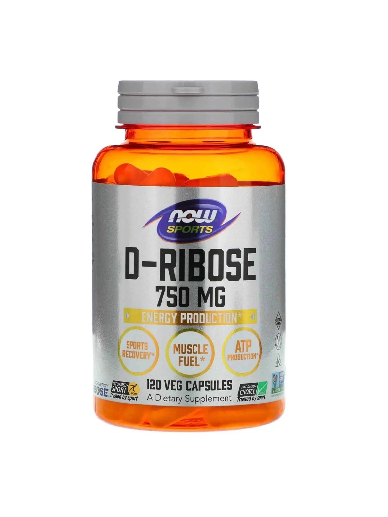 NOW SPORTS D-ribóza 750 mg (D-ribóza, bunková energia) 120 vegetariánskych kapsúl