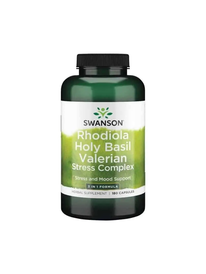 SWANSON Full Spectrum Rhodiola Holy Basil Valerian Stress Complex 180 kapsúl