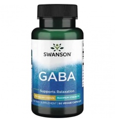 SWANSON GABA 750 mg Maximálna sila (pokoj, relaxácia) 60 vegetariánskych kapsúl