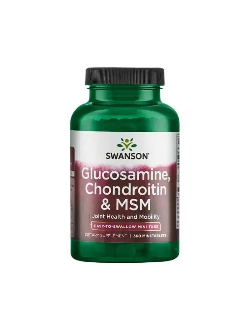 SWANSON Glukozamín, chondroitín a MSM (glukozamín, chondroitín, MSM) 360 mini tabliet