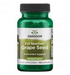 SWANSON Grape Seed (Hroznové semienko, Antioxidant) 100 kapsúl