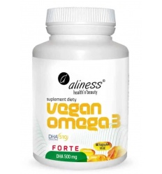 ALINES Vegan Omega 3 FORTE DHA 500 mg (olej z mikrorias) 60 vegánskych kapsúl
