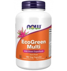 NOW FOODS EcoGreen Multivitamínový bez železa (multivitamín) 180 vegetariánskych kapsúl