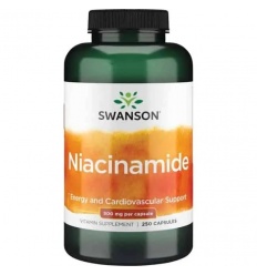 SWANSON Niacínamid 500 mcg (energia, vitamín B3) 250 kapsúl