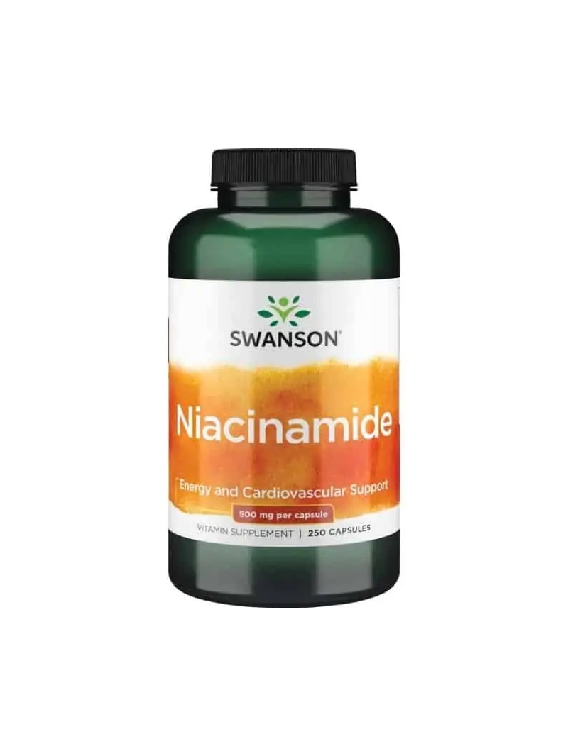 SWANSON Niacínamid 500 mcg (energia, vitamín B3) 250 kapsúl