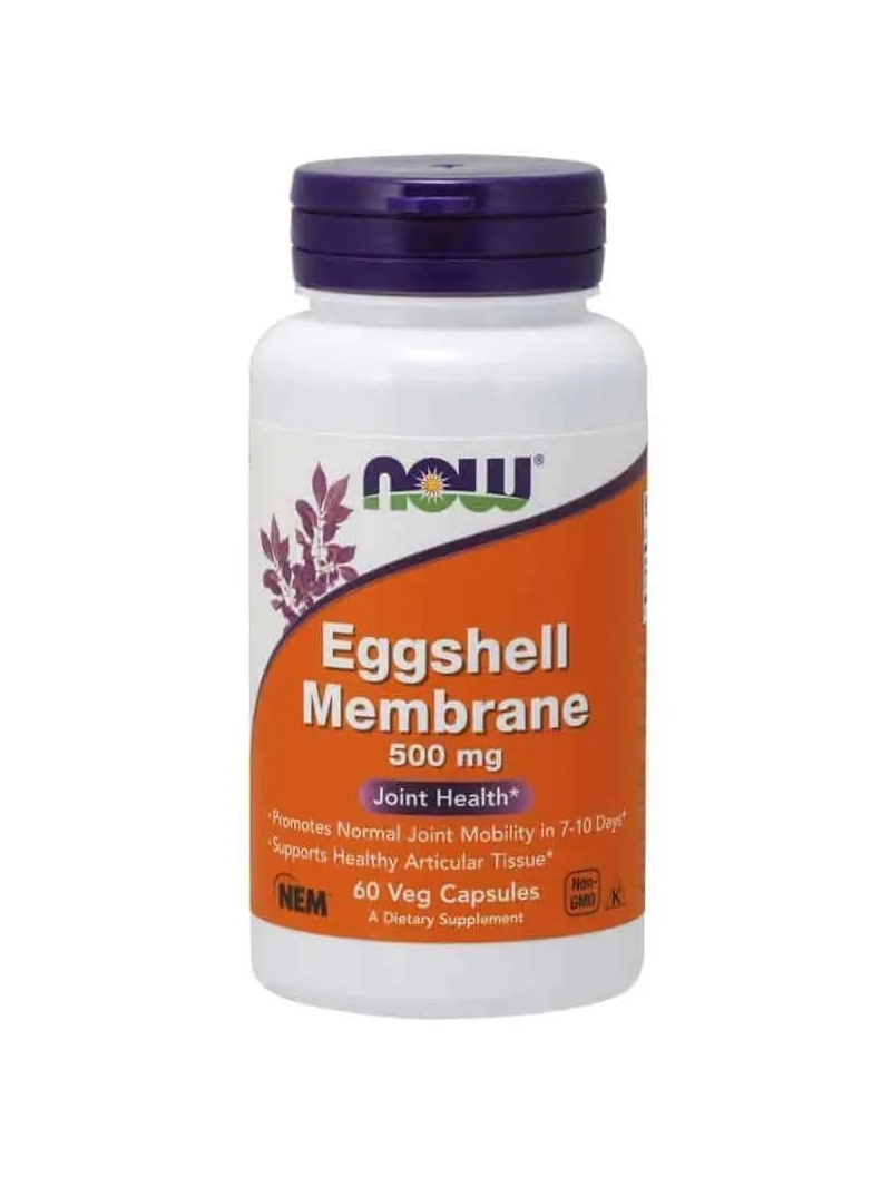 NOW FOODS Membrána z vaječných škrupín 500 mg (Zdravie kĺbov) 60 vegetariánskych kapsúl