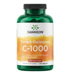 SWANSON Vitamín C s výťažkom zo šípok s časovaným uvoľňovaním 250 tabliet
