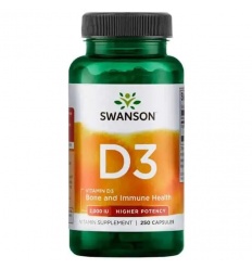 SWANSON Vitamín D-3 2000 IU (vitamín D3) 250 kapsúl