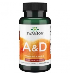 SWANSON Vitamíny A & D 250 mäkké kapsuly