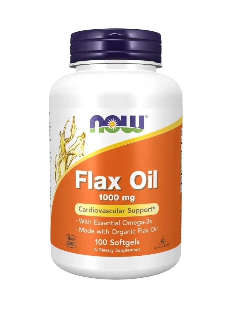 NOW FOODS Ľanový olej 1000 mg (ľanový olej, podpora kardiovaskulárneho systému) 100 mäkkých kapsulí