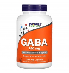 NOW FOODS GABA 750 mg (kyselina gama-aminomaslová) 200 vegetariánskych kapsúl