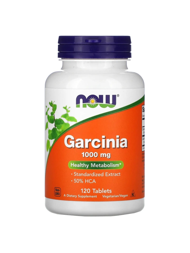 NOW FOODS Garcinia 1000 mg (tamarind malabarský, zdravý metabolizmus) 120 vegetariánskych tabliet