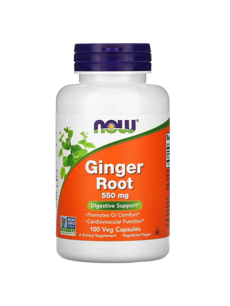 NOW FOODS Koreň zázvoru 550 mg (koreň zázvoru, podpora trávenia) 100 vegetariánskych kapsúl
