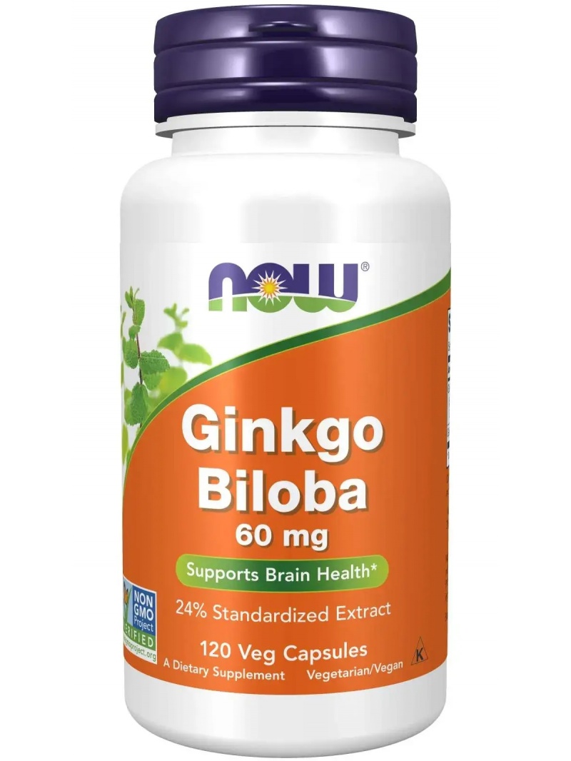 NOW FOODS Ginkgo Biloba 60 mg (Ginkgo) 120 vegetariánskych kapsúl