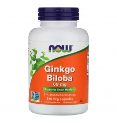 NOW FOODS Ginkgo Biloba 60 mg (Ginkgo) 240 vegetariánskych kapsúl