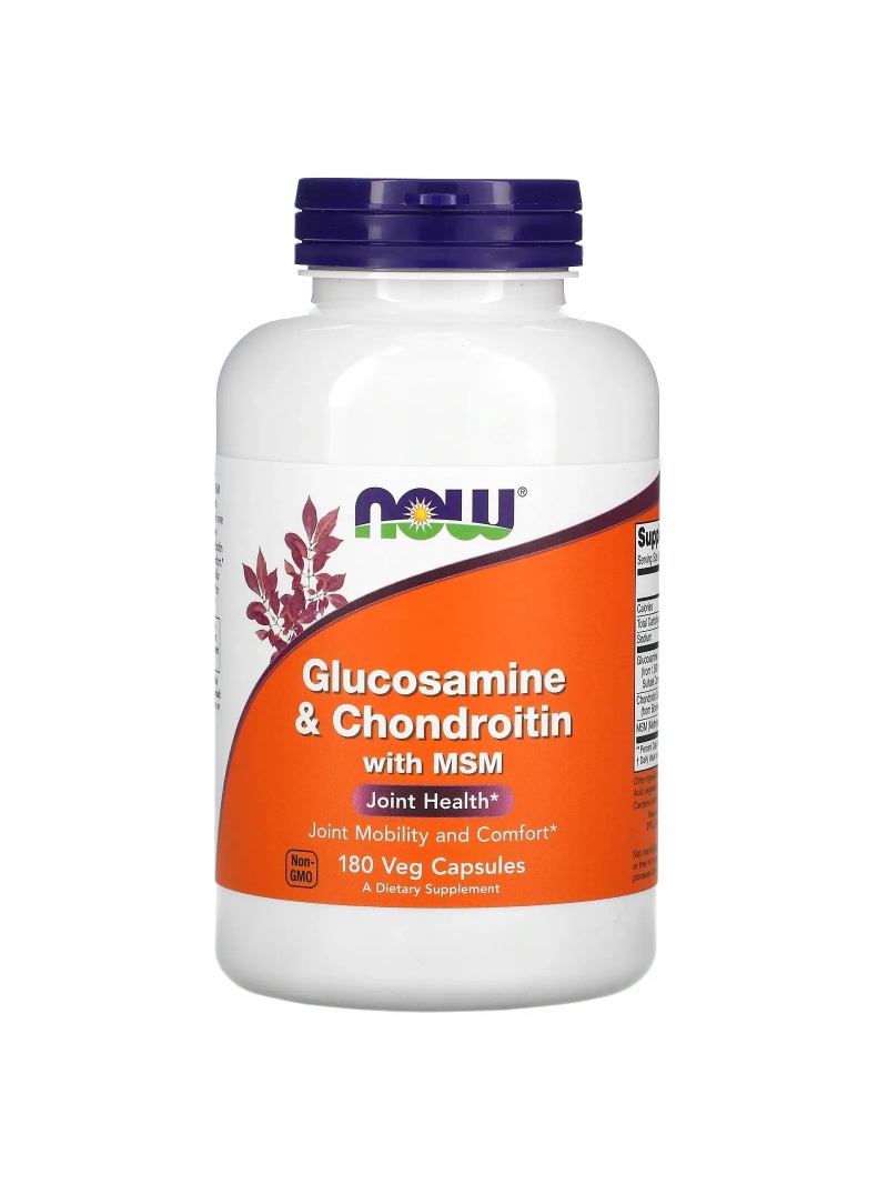 NOW FOODS Glukosamín a chondroitín s MSM (Zdravie kĺbov) 180 vegetariánskych kapsúl