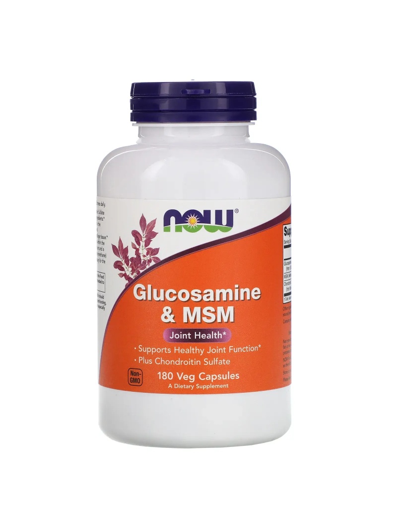 NOW FOODS Glukosamín & MSM (Zdravie kĺbov) 180 vegetariánskych kapsúl