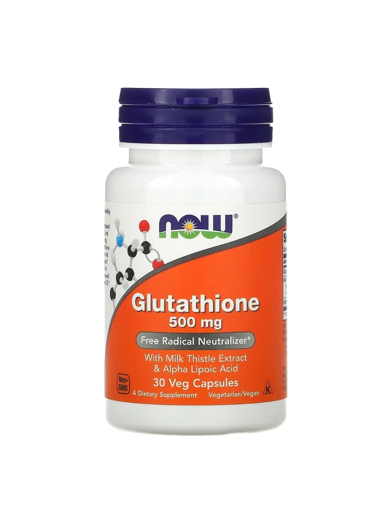 NOW FOODS Glutatión 500 mg (glutatión s extraktom z ostropestreca mariánskeho a kyselinou alfa-lipoovou) 30 vegetariánskych kaps