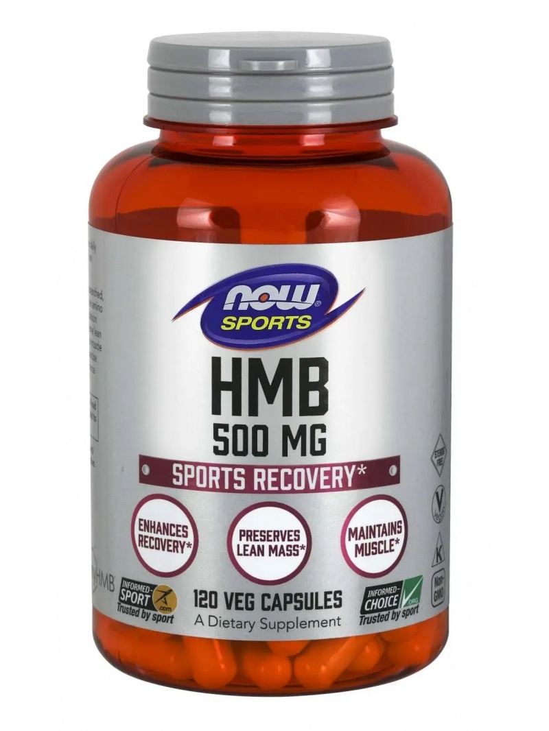 NOW SPORTS HMB 500 mg (zotavenie po cvičení) 120 vegetariánskych kapsúl