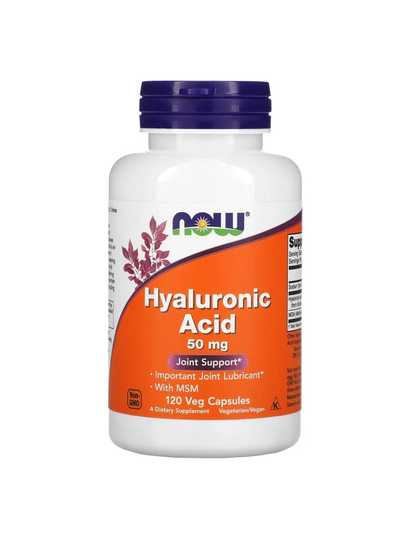 NOW FOODS Kyselina hyalurónová s MSM 50 mg 120 vegetariánskych kapsúl