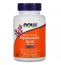 NOW FOODS Dvojitá sila kyseliny hyalurónovej 100 mg (kyselina hyalurónová) 120 vegetariánskych kapsúl