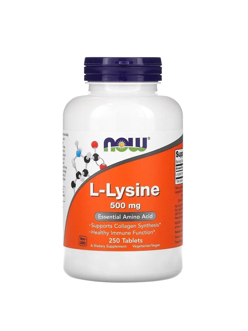 NOW FOODS L-Lyzín 500 mg 250 vegánskych tabliet