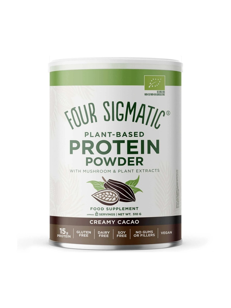 FOUR SIGMATIC Rastlinný proteín (vegánsky proteín s adaptogénmi) 510 g krémového kakaa