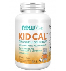 NOW FOODS Kid Cal Orange U Delicious Flavour (podpora vývoja kostí) 100 žuvacích tabliet