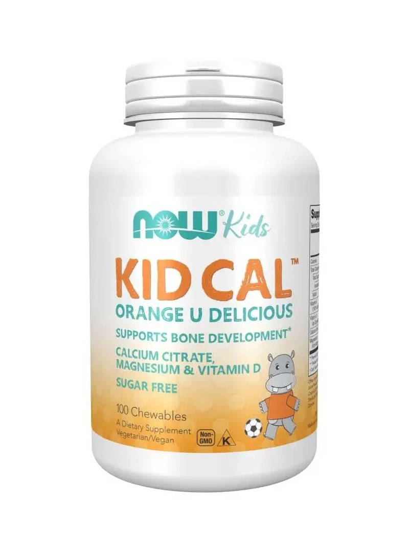 NOW FOODS Kid Cal Orange U Delicious Flavour (podpora vývoja kostí) 100 žuvacích tabliet