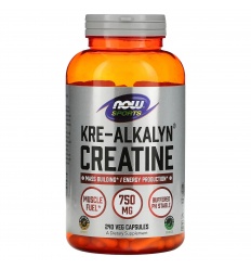 NOW SPORTS Kre-Alkalyn Kreatín 750 mg (pufrovaný kreatín monohydrát) 240 vegetariánskych kapsúl