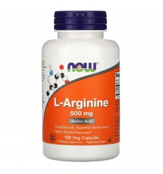 NOW FOODS L-arginín 500 mg (L-arginín) 100 vegetariánskych kapsúl