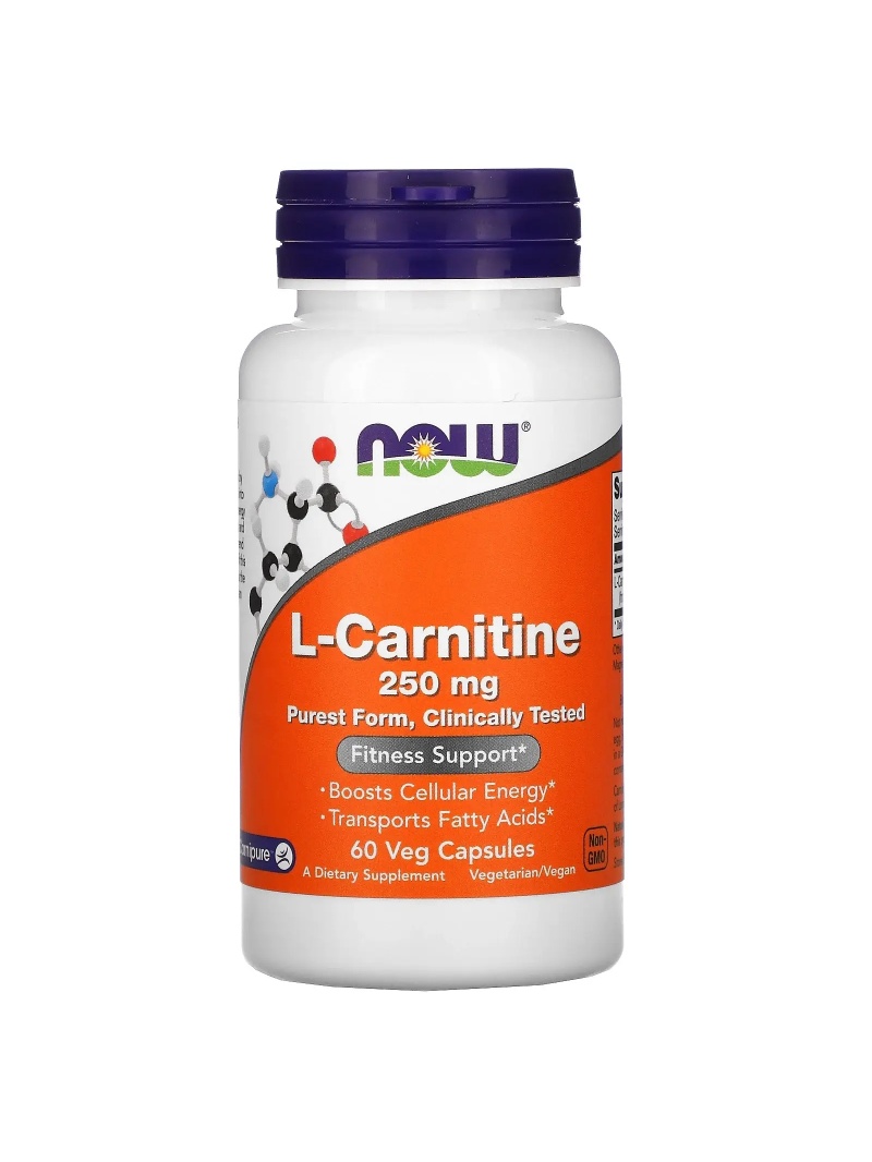 NOW FOODS L-Carnitine 250 mg (L-Carnitine) 60 vegetariánskych kapsúl