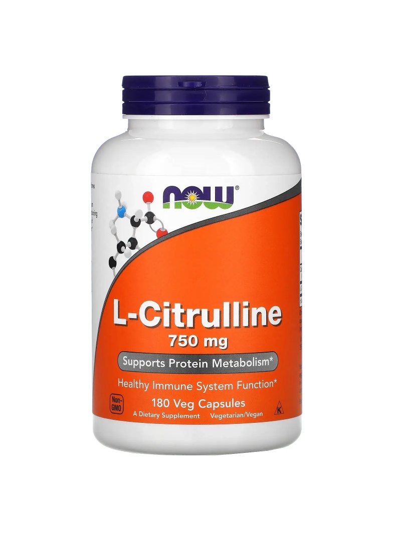 NOW FOODS L-Citrulín 750 mg (L-Citrulín) 180 vegetariánskych kapsúl