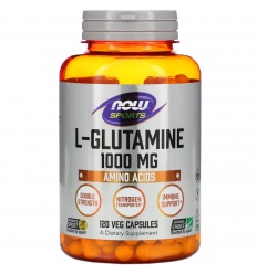 NOW SPORTS L-Glutamine Double Strength 1000 mg (L-Glutamine) 120 vegánskych kapsúl