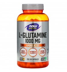 NOW SPORTS L-Glutamine Double Strength 1000 mg (L-Glutamine) 240 veganských kapsúl