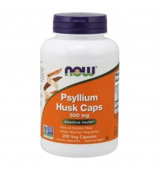 NOW FOODS Psyllium Husk 500 mg (diétna vláknina) 200 vegetariánskych kapsúl