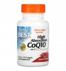 Lekársky najlepší vysokoabsorpčný koenzým Q10 s bioperínom, 100 mg – 120 vegetariánskych kapsúl